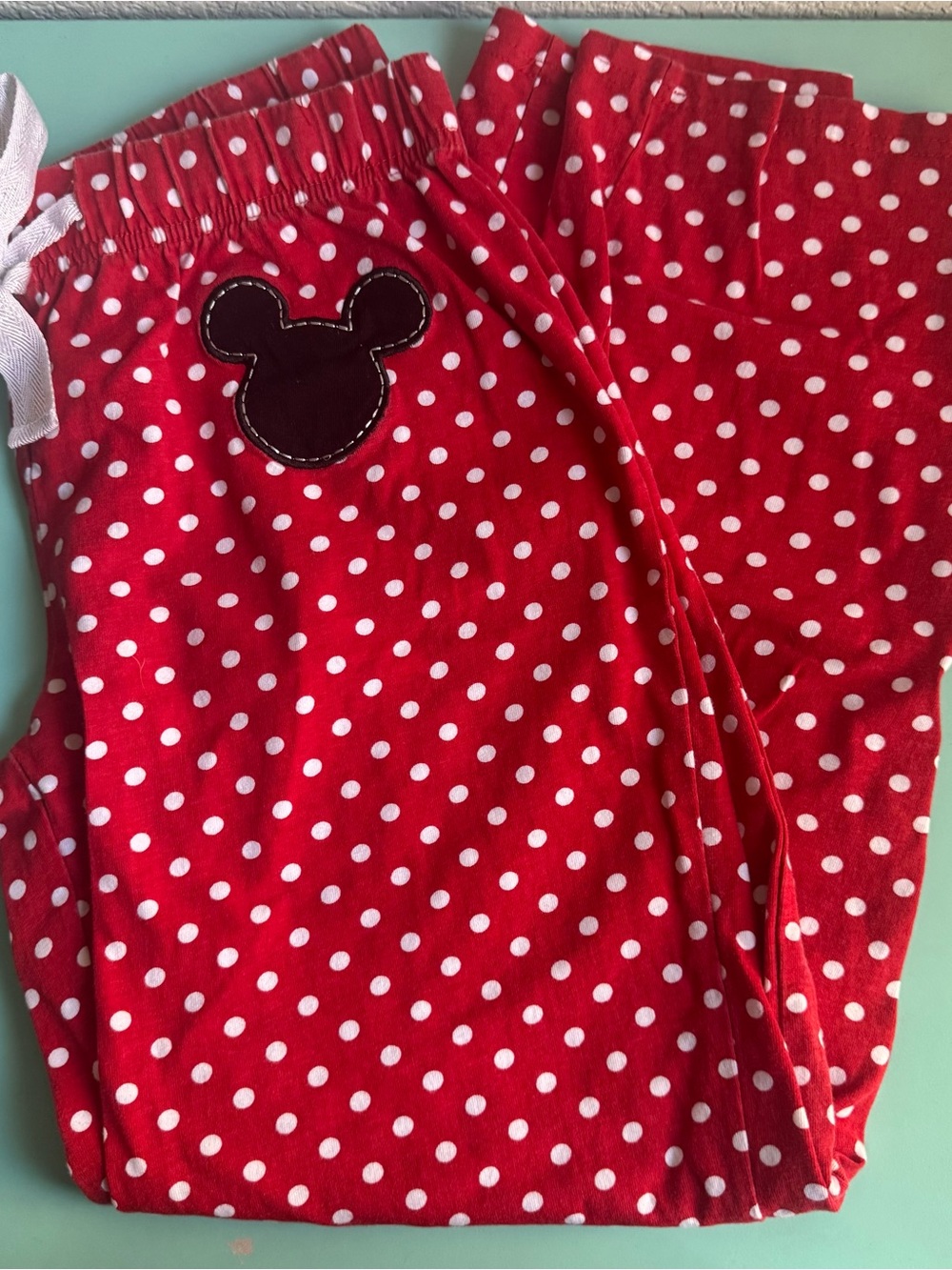 Disney Mickey Mouse Polka Dot Lounge Pants Drawstring Medium M - Picture 1 of 6